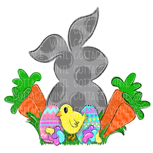 TR260 Easter Rabbit with Chick and Carrots