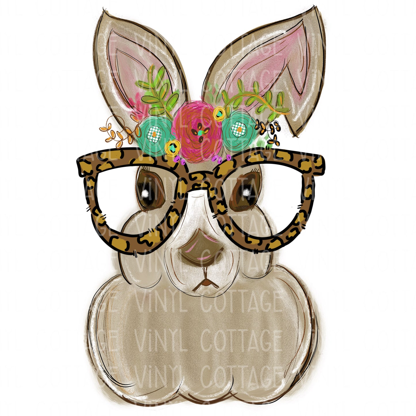 TR286 Bunny with Leopard Glasses