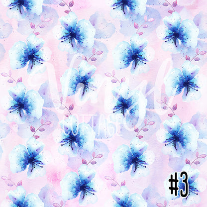 Pastel Blue & Purple Flowers