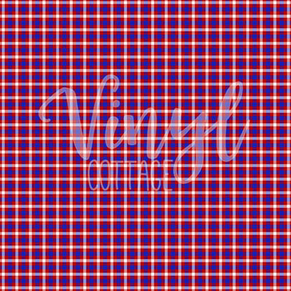 Plaid-Blue and Red