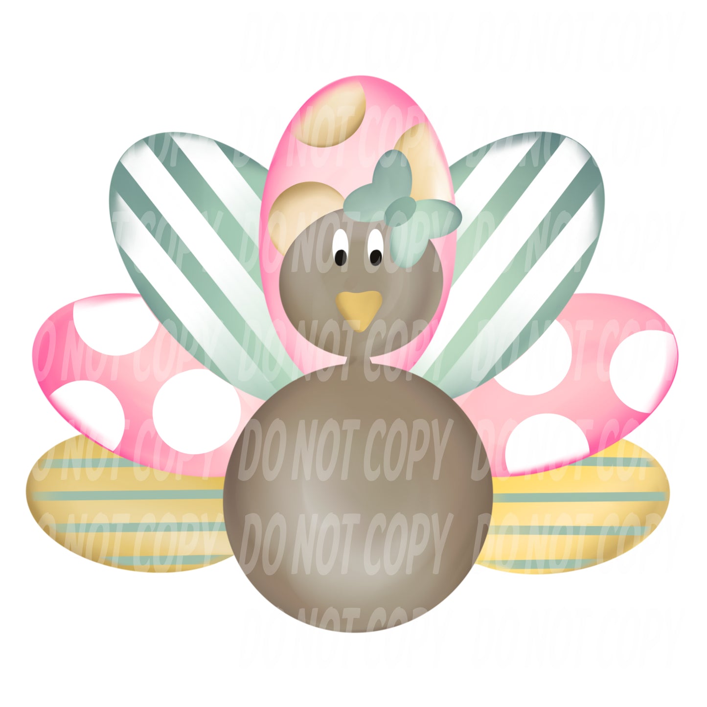 TR453 Girl Turkey with Pattern Feathers