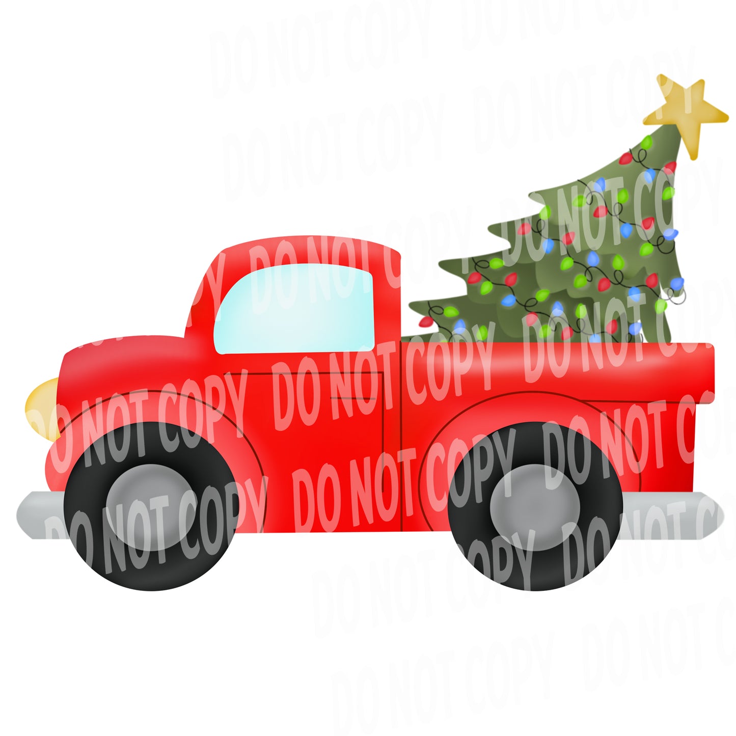 TR465 Red Truck with Christmas Tree