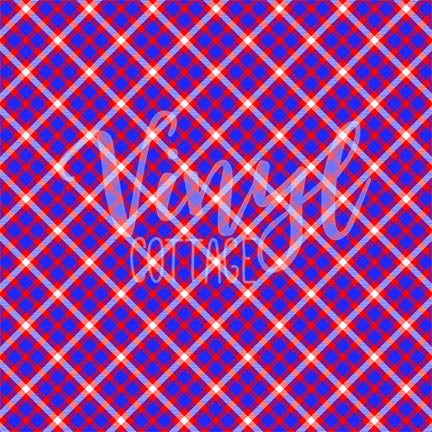 Plaid-Blue and Red