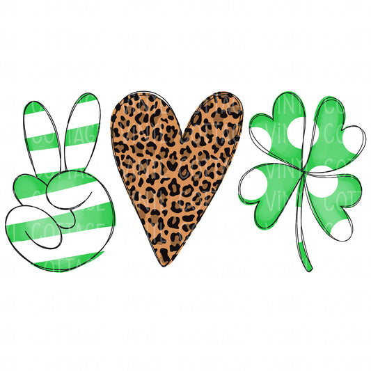TR583 Peace Love Clover