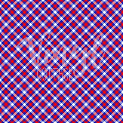 Plaid-Blue and Red