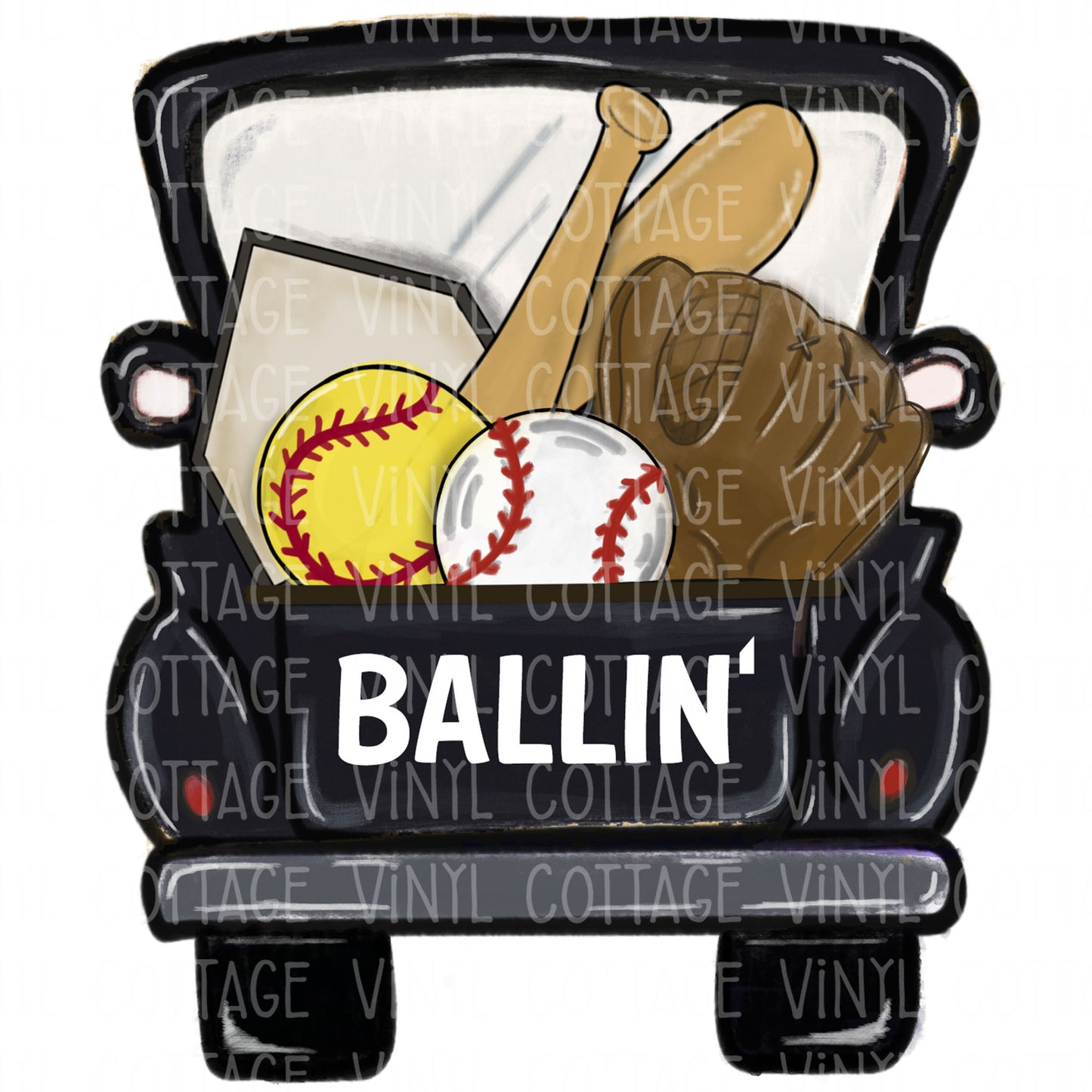 TR636 Ballin Baseball and Softball Black Truck