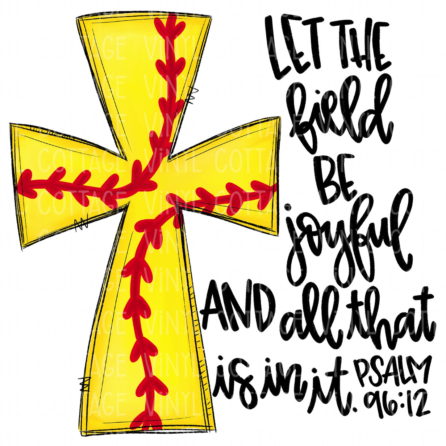 TR648 Softball Cross with Bible Verse