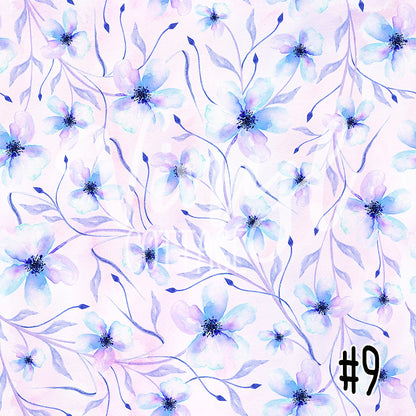 Pastel Blue & Purple Flowers