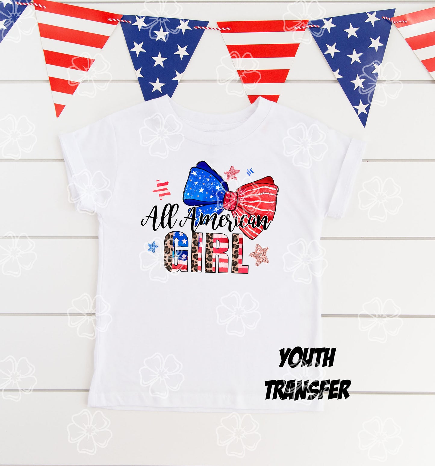 All American Girl YOUTH HIGH HEAT Screen Print Transfer #20