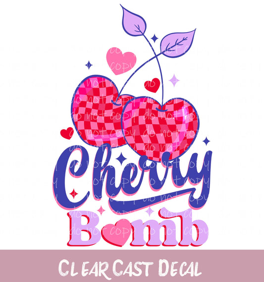 Cherry Bomb ~ White Ink Decal ~ WC020