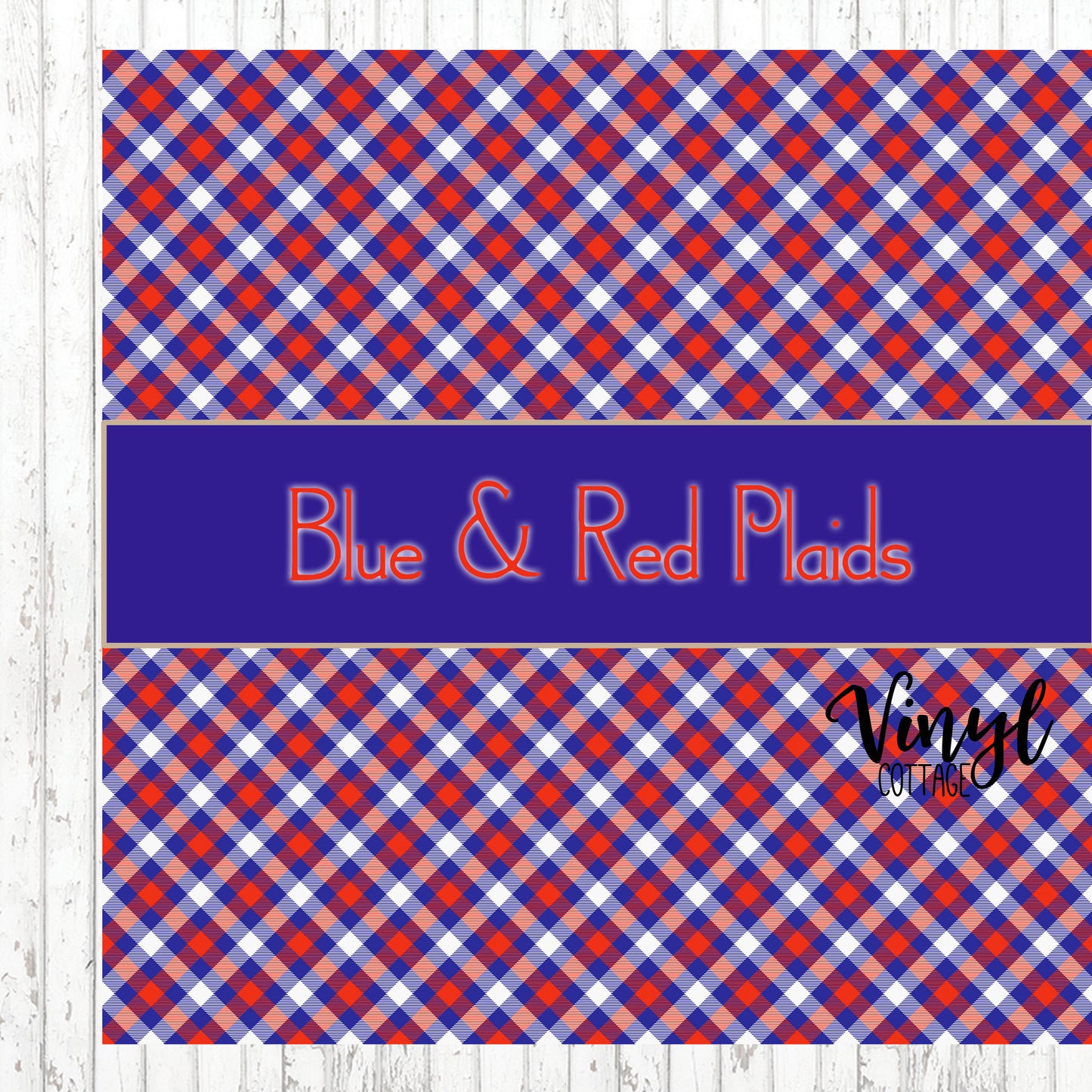 Plaid-Blue and Red
