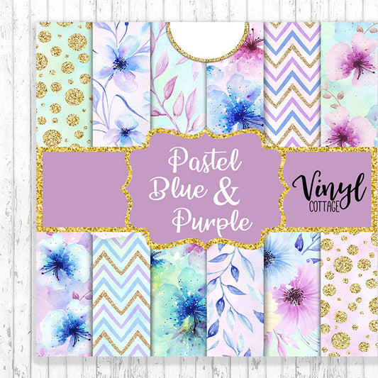 Pastel Blue & Purple Flowers