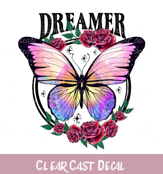 Dreamer Butterfly ~ White Ink Decal ~ WC040