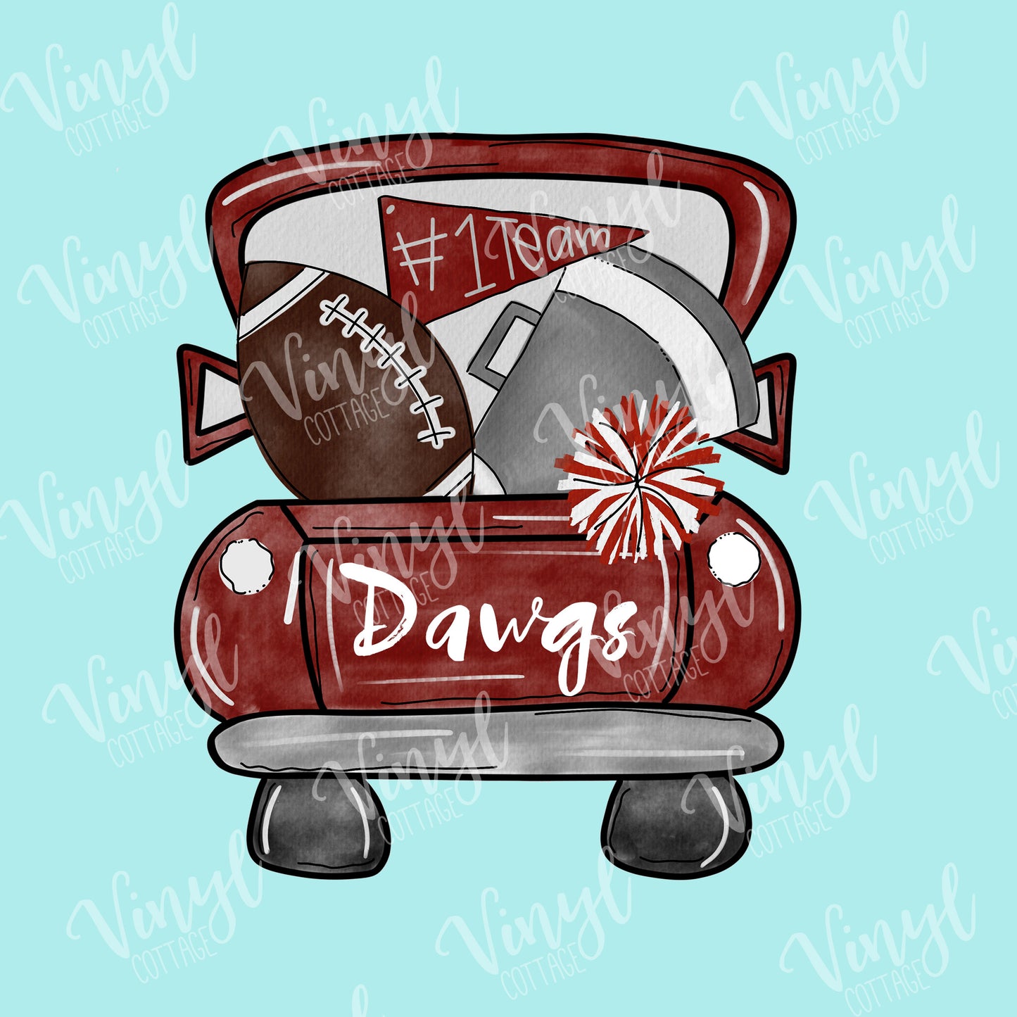 Dawgs Tailgate Truck Mississippi HTV Transfer