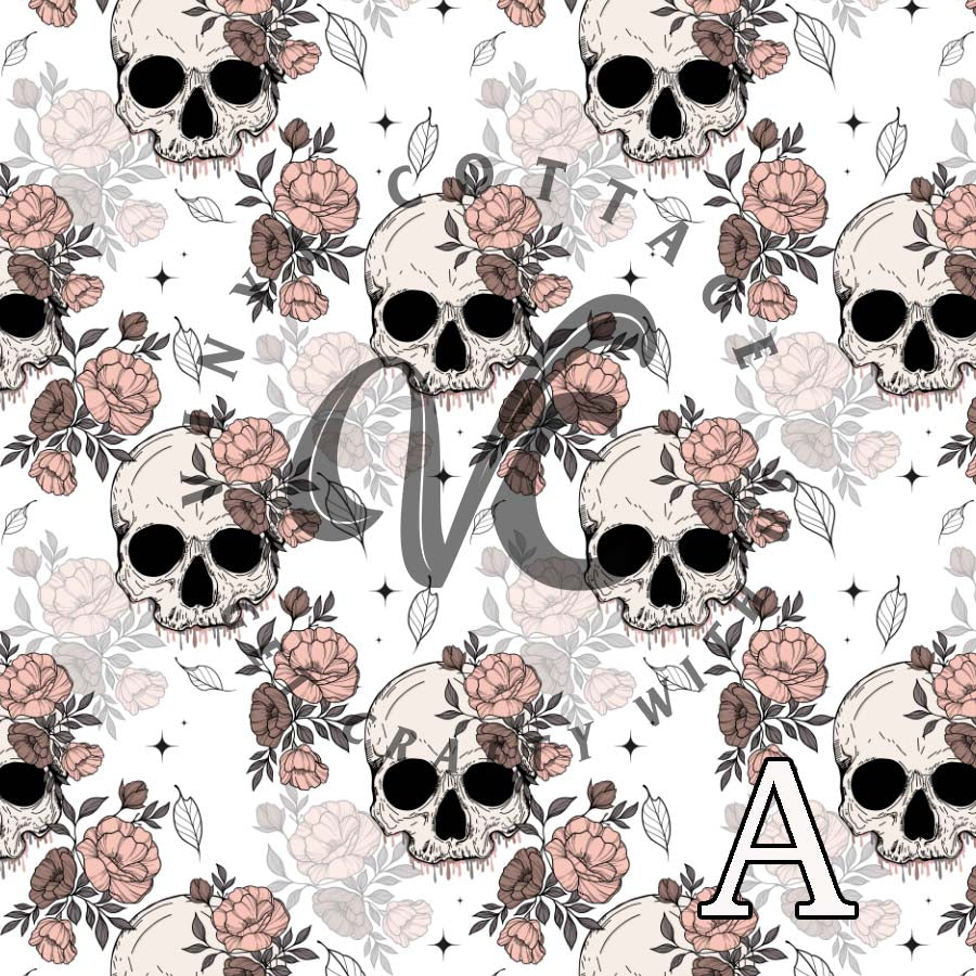 Floral Skulls 02