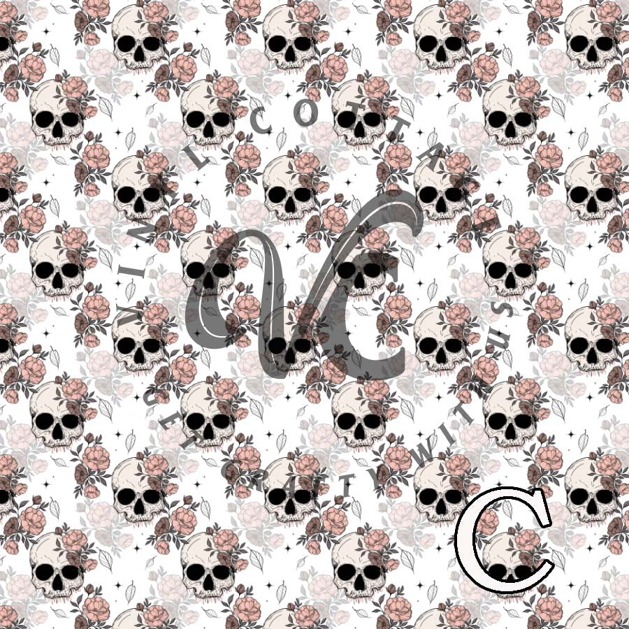 Floral Skulls 02