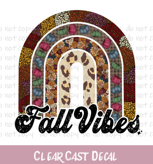 Fall Vibes Rainbow Clear Decal