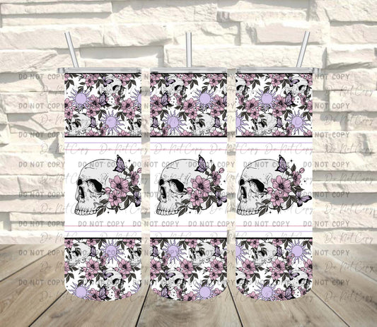 Floral Skellies ~ Tumbler Wrap ~ TW09