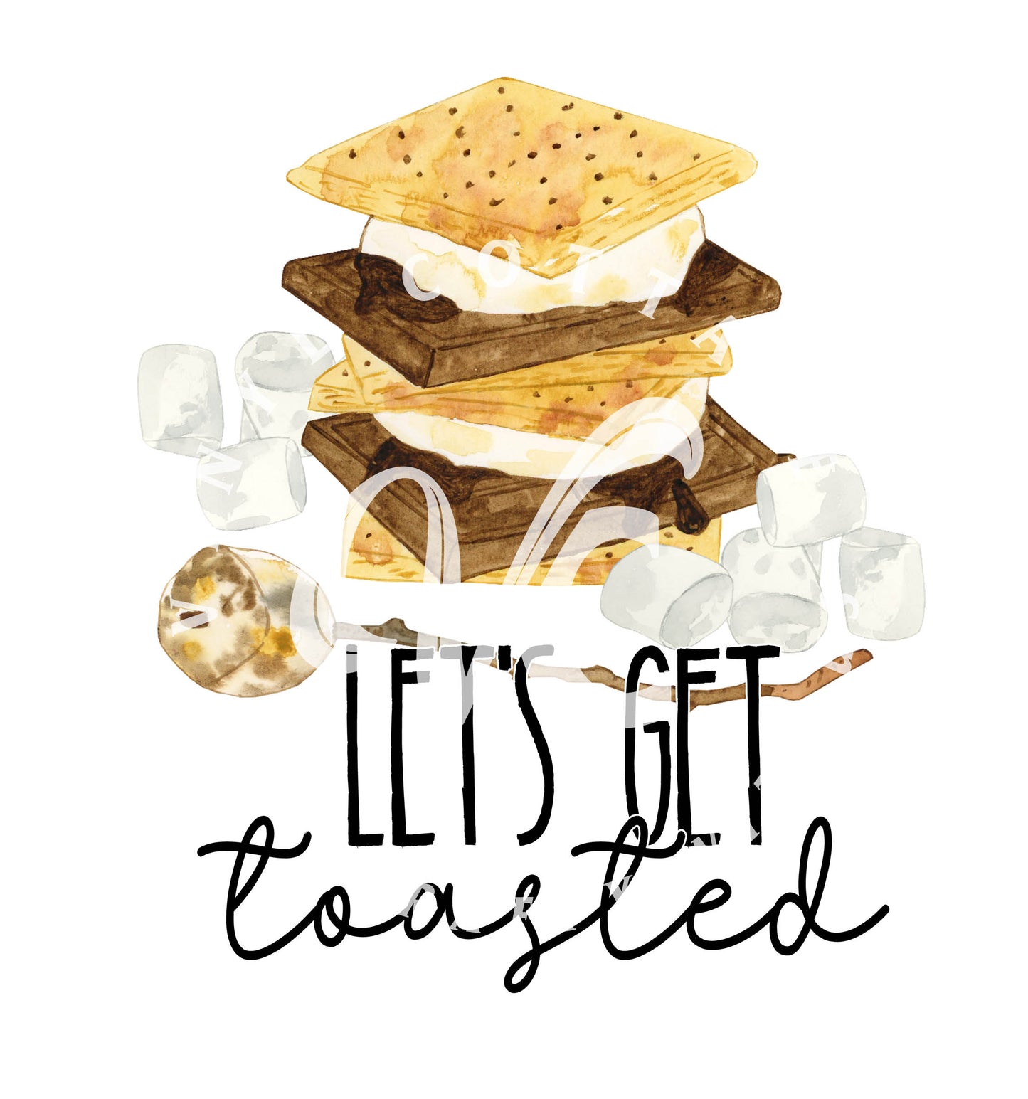 Let's Get Toasted ~ White Ink Decal ~ WC140