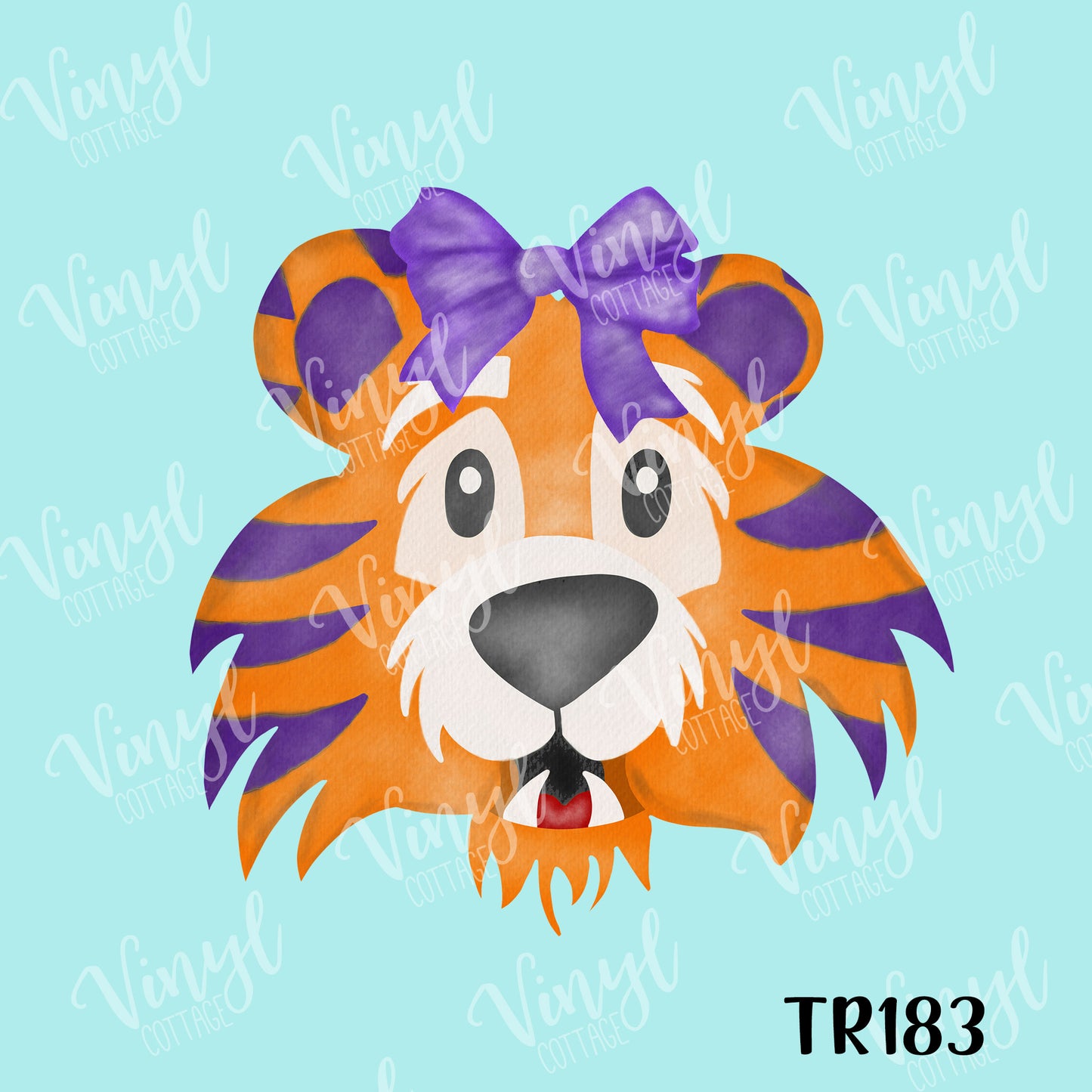 Purple Stripe Tiger HTV Transfer