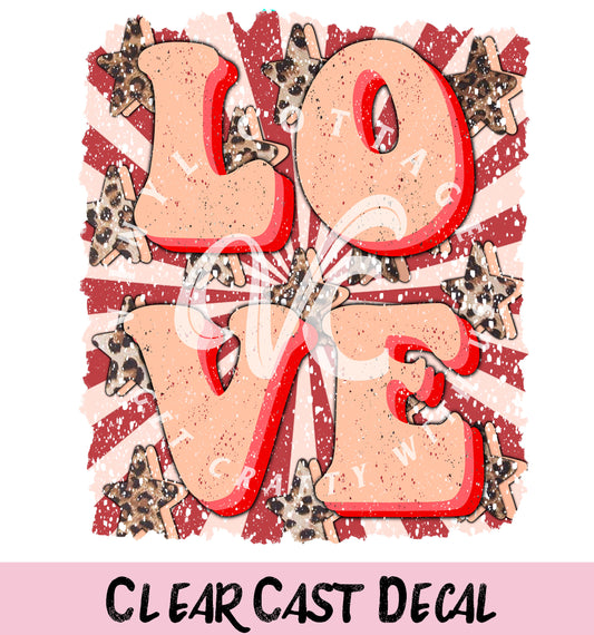 Love Retro ~ White Ink Decal ~ WC009