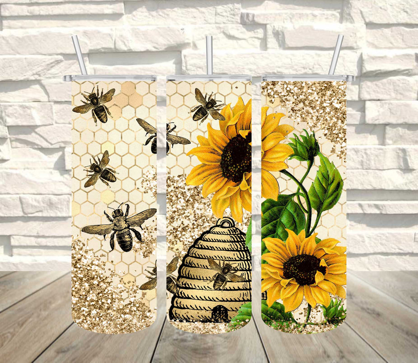 Sunflower Bees ~ Tumbler Wrap ~TW36