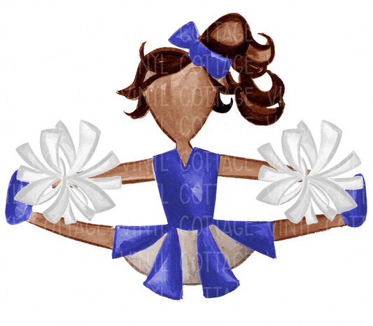 TR132 Blue and White Cheerleader African American