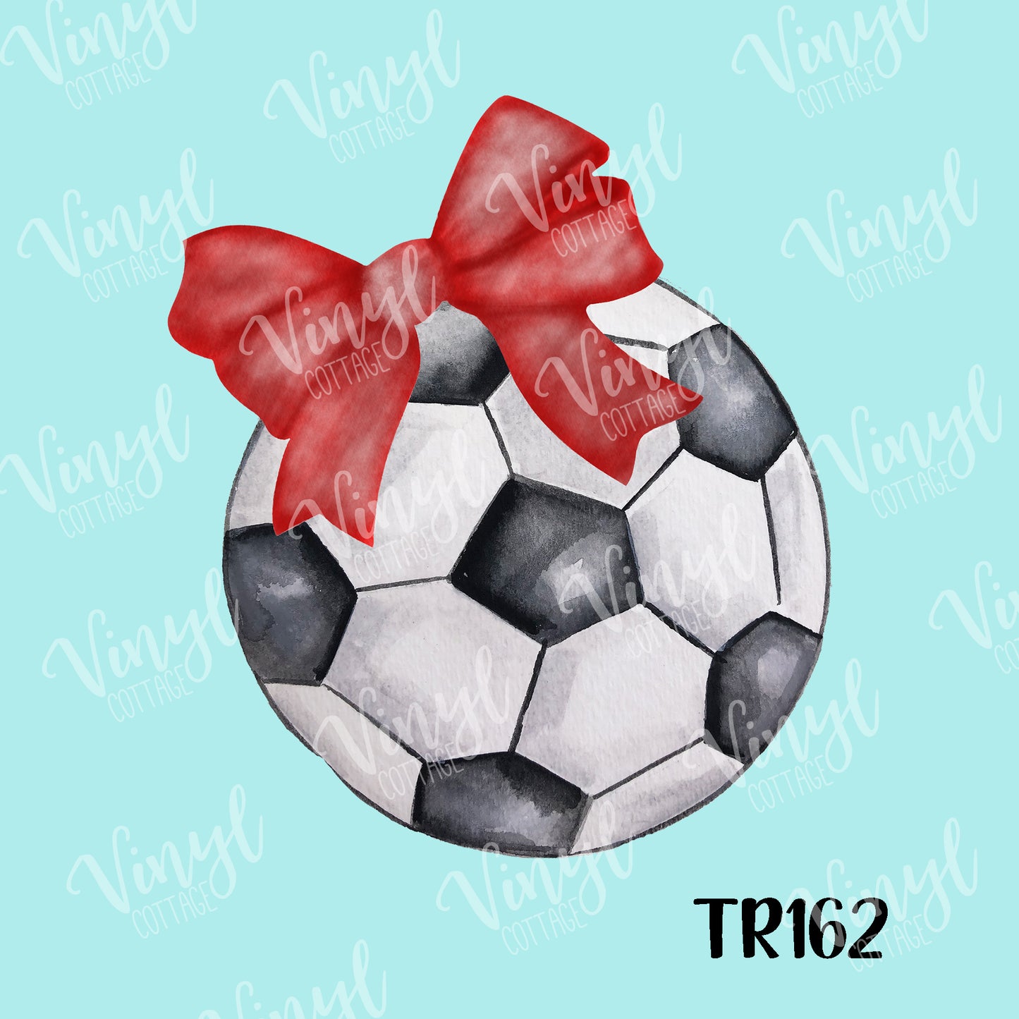 Soccer Ball with Bow HTV Transfer