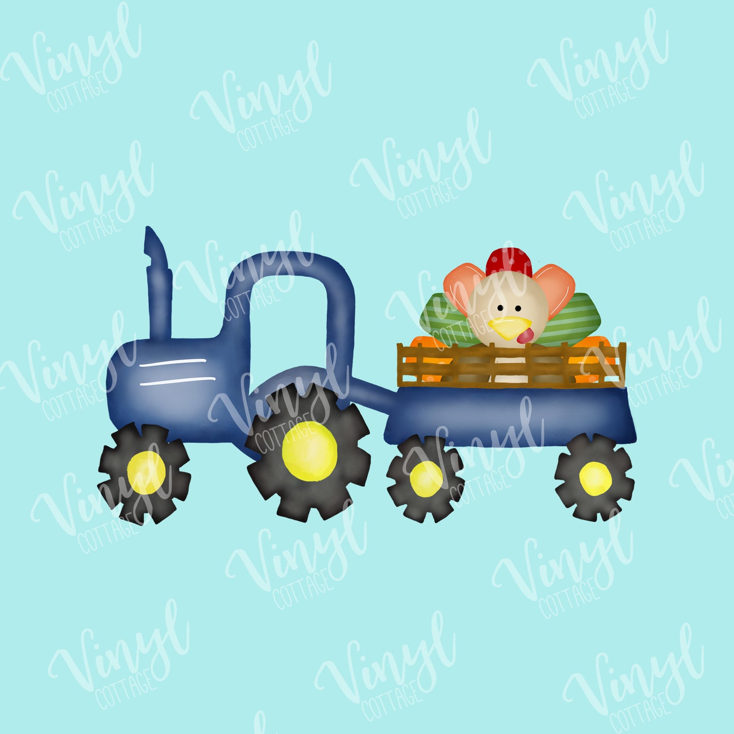 Thanksgiving Turkey in Tractor HTV Transfer--TR174