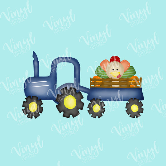 Thanksgiving Turkey in Tractor HTV Transfer--TR174