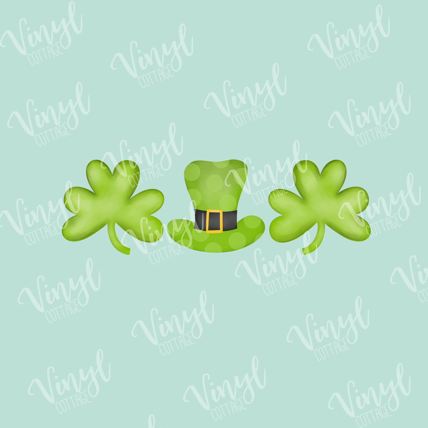 St Patrick's Day Clover and Hat HTV Transfer-TR249