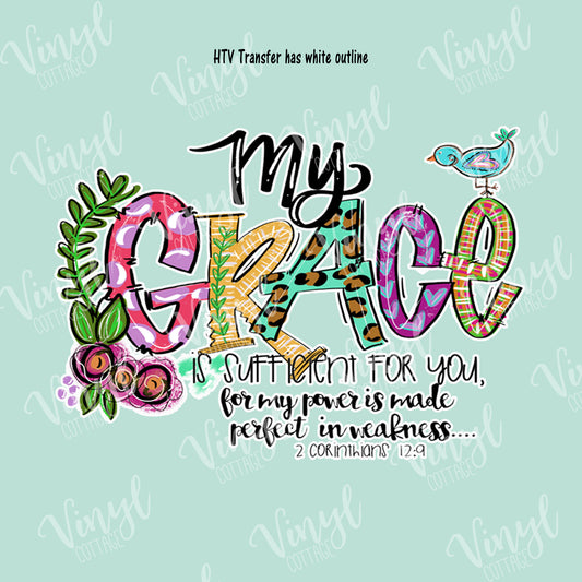 My Grace is Sufficient HTV Transfer-TR251