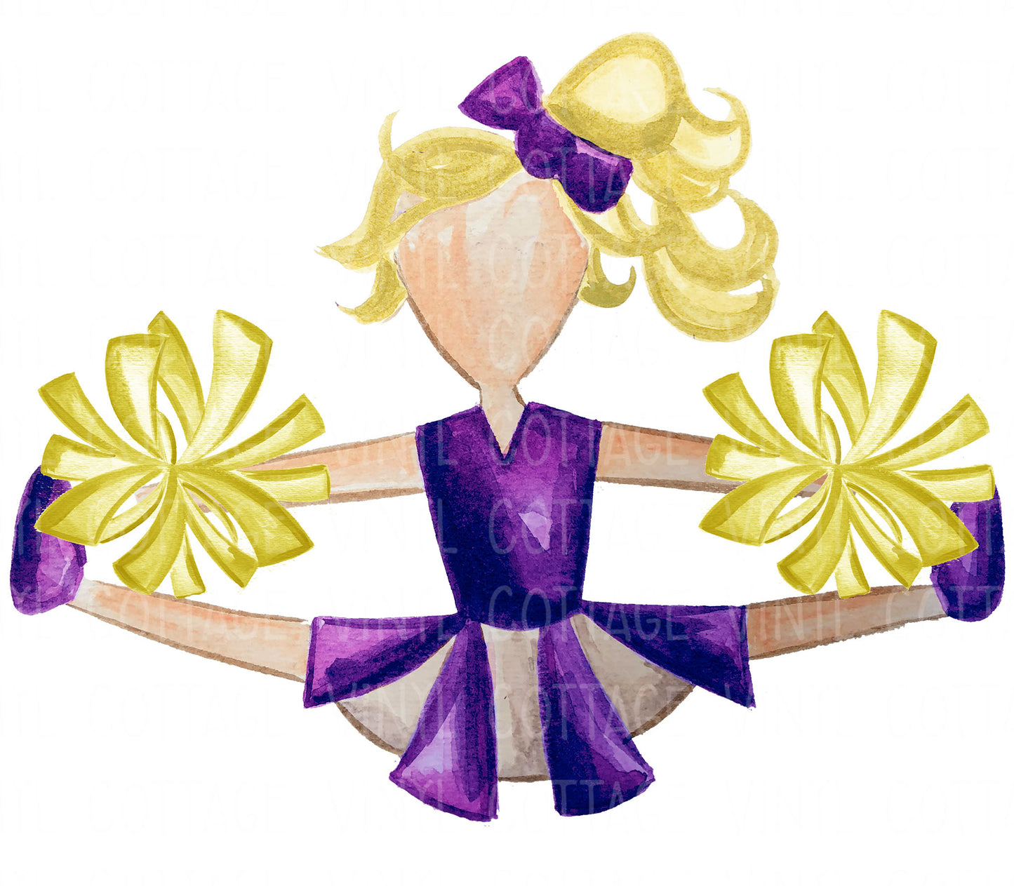 TR432 Purple and Gold Cheerleader Blonde
