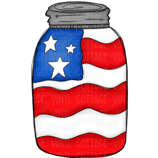 TR706 Patriotic Mason Jar