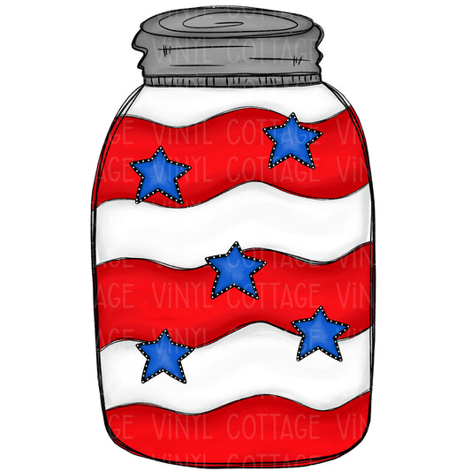 TR709 Patriotic Mason Jar