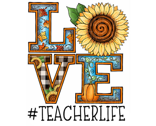 TR781 Sunflower Love Teacher Life