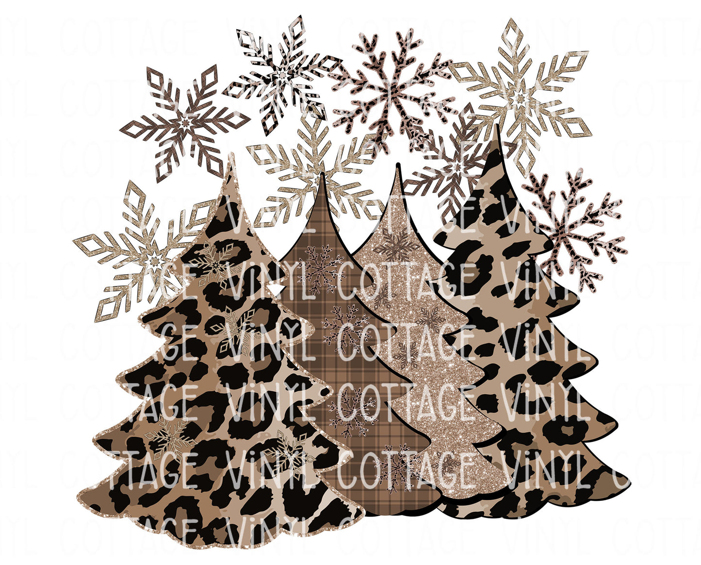 TR808 Leopard and Brown Christmas Trees