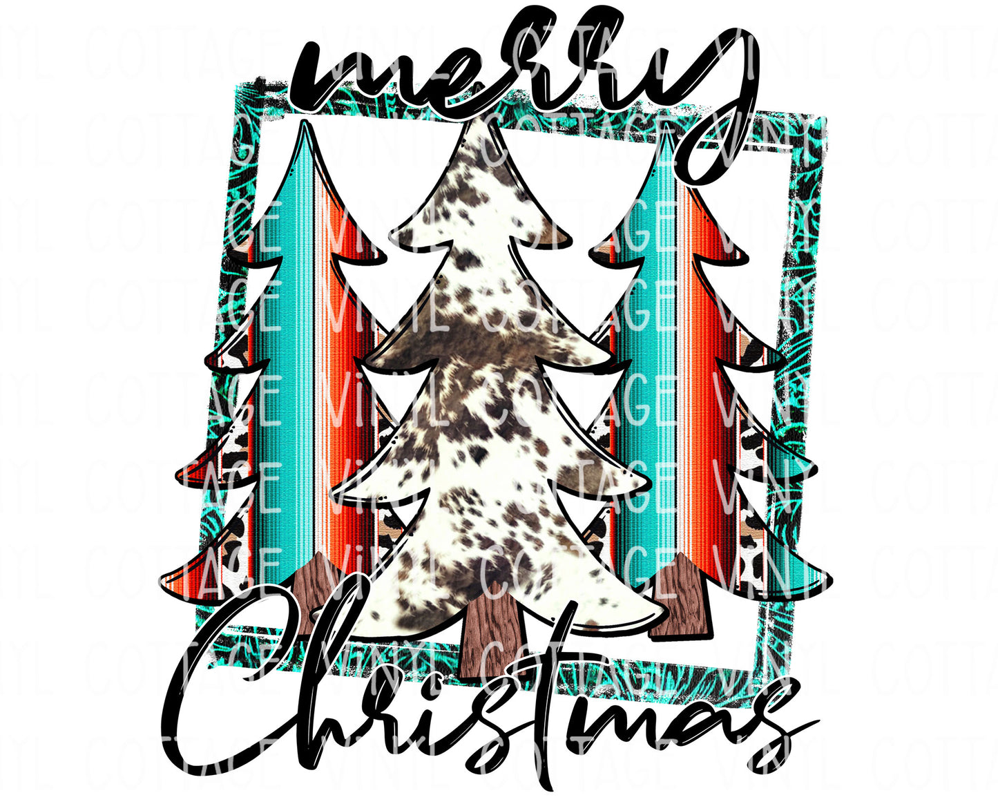 TR809 Merry Christmas Cow Print and Serape