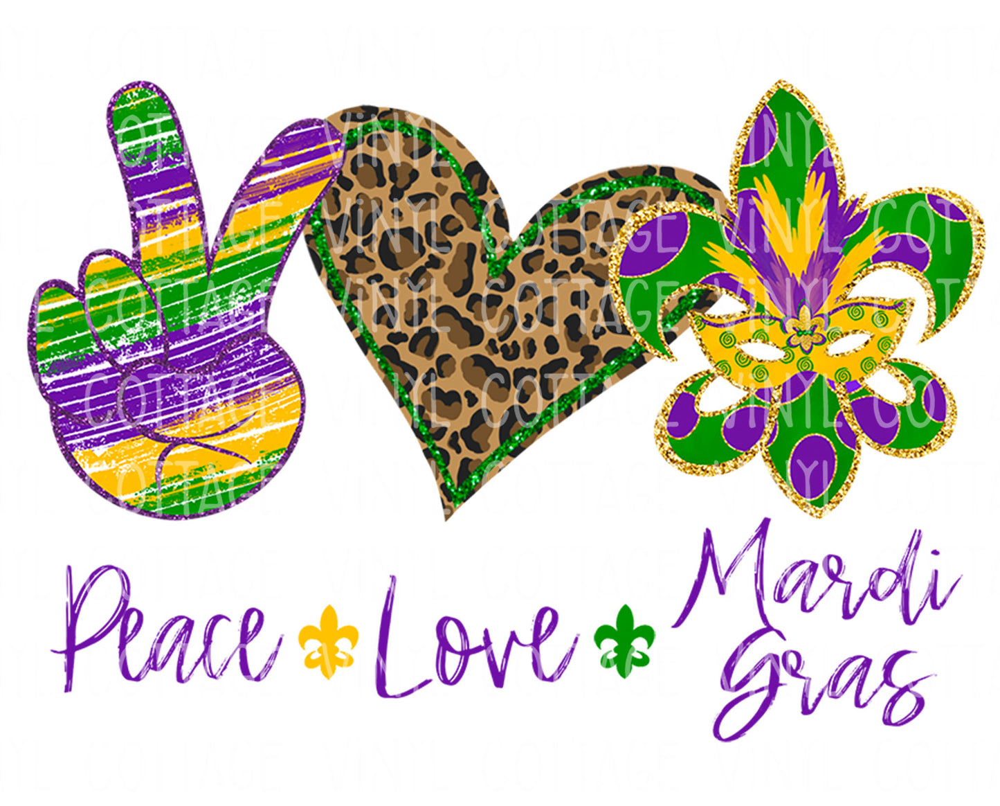 TR829 Peace Love Mardi Gras