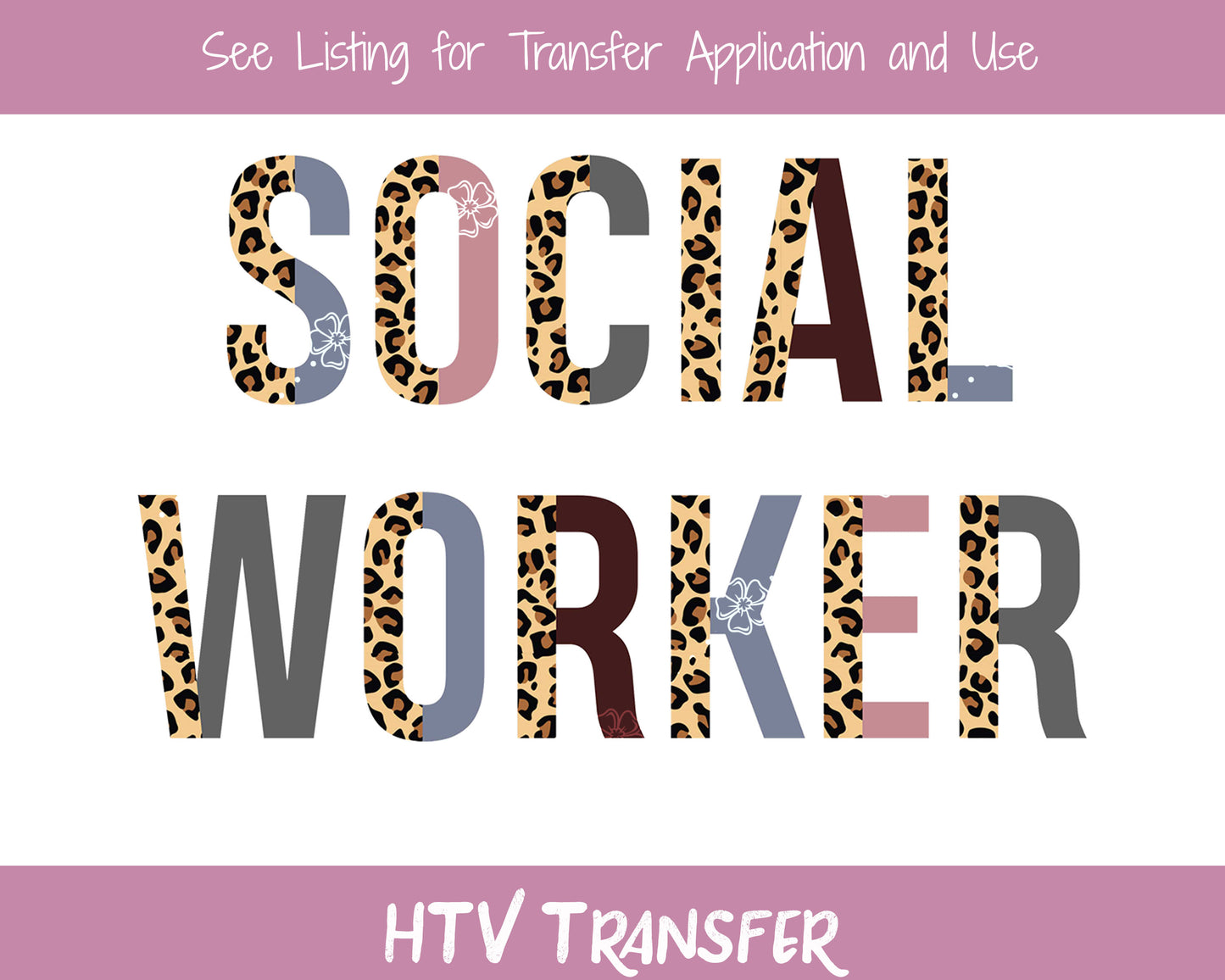 TR834 Social Worker Leopard Color Block