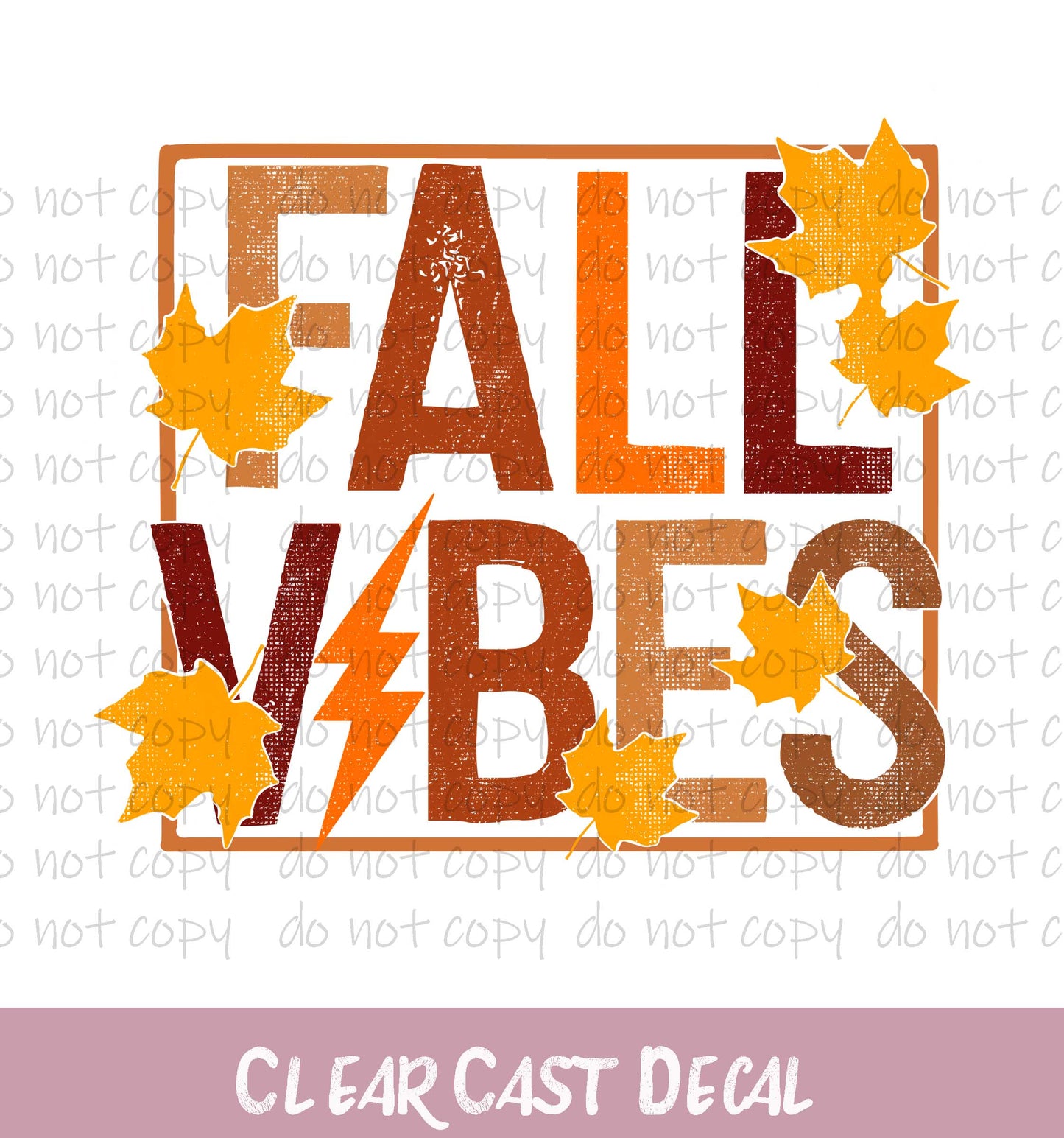 Vintage Fall Vibes ~ White Ink Decal ~ WC155