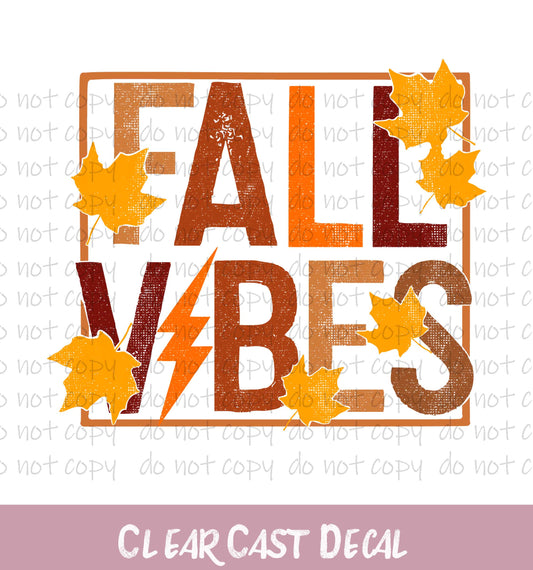 Vintage Fall Vibes ~ White Ink Decal ~ WC155