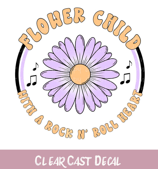 Flower Child ~ White Ink Decal ~ WC125