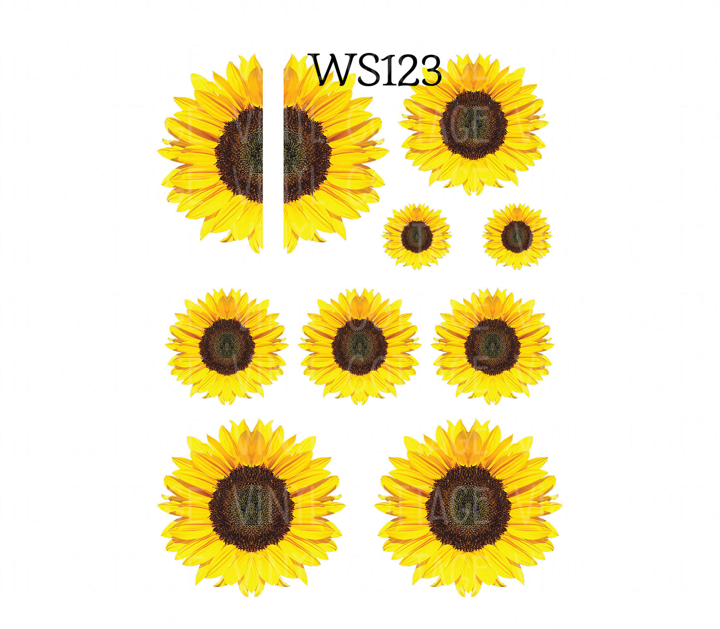 WS123 Sunflower Water Slide Sheet