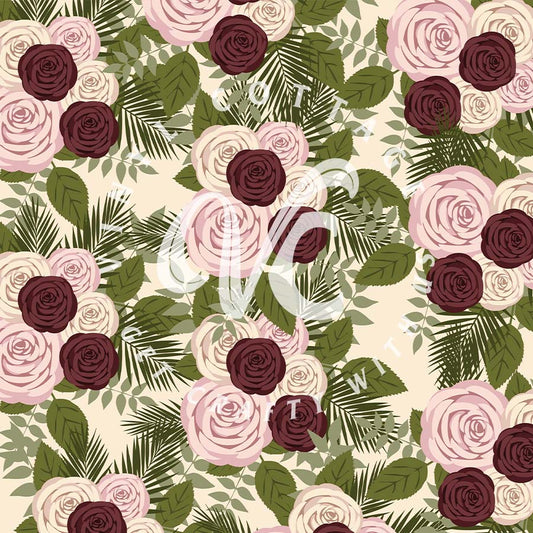 Burgundy Blush Roses ~ FL02
