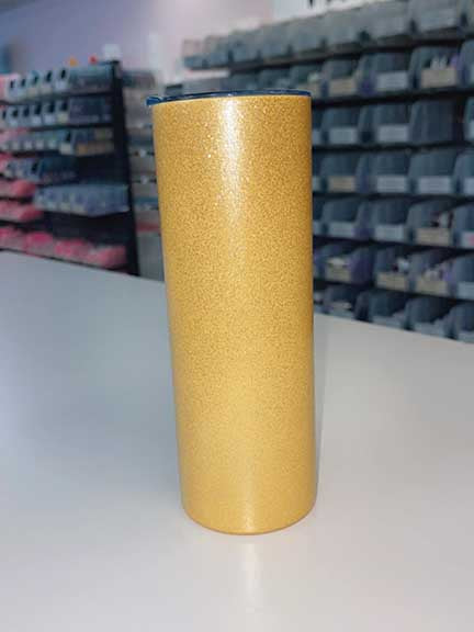 20 oz Textured Gold Glitter Sublimation Tumbler