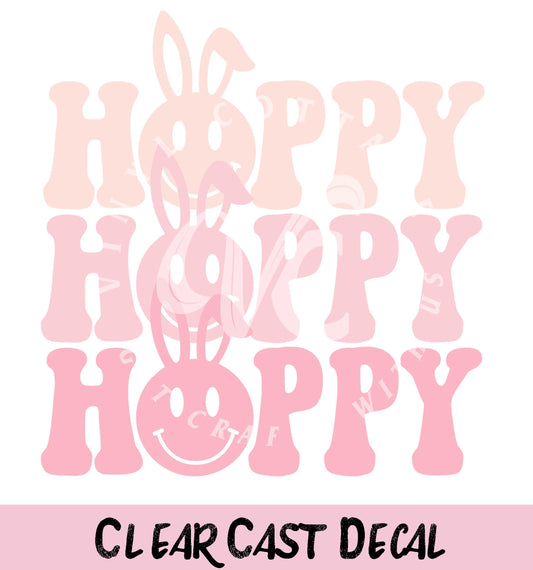 Happy Bunnies ~ White Ink Decal ~ WC071