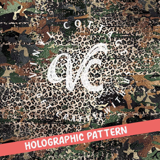 Camo Leopard ~ Holographic Vinyl ~ HG14