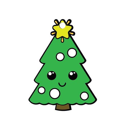 Kawaii Christmas Tree 2.5" Acrylic