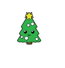 Kawaii Christmas Tree 1.5" Badge Reel (NO HOLE) Acrylic